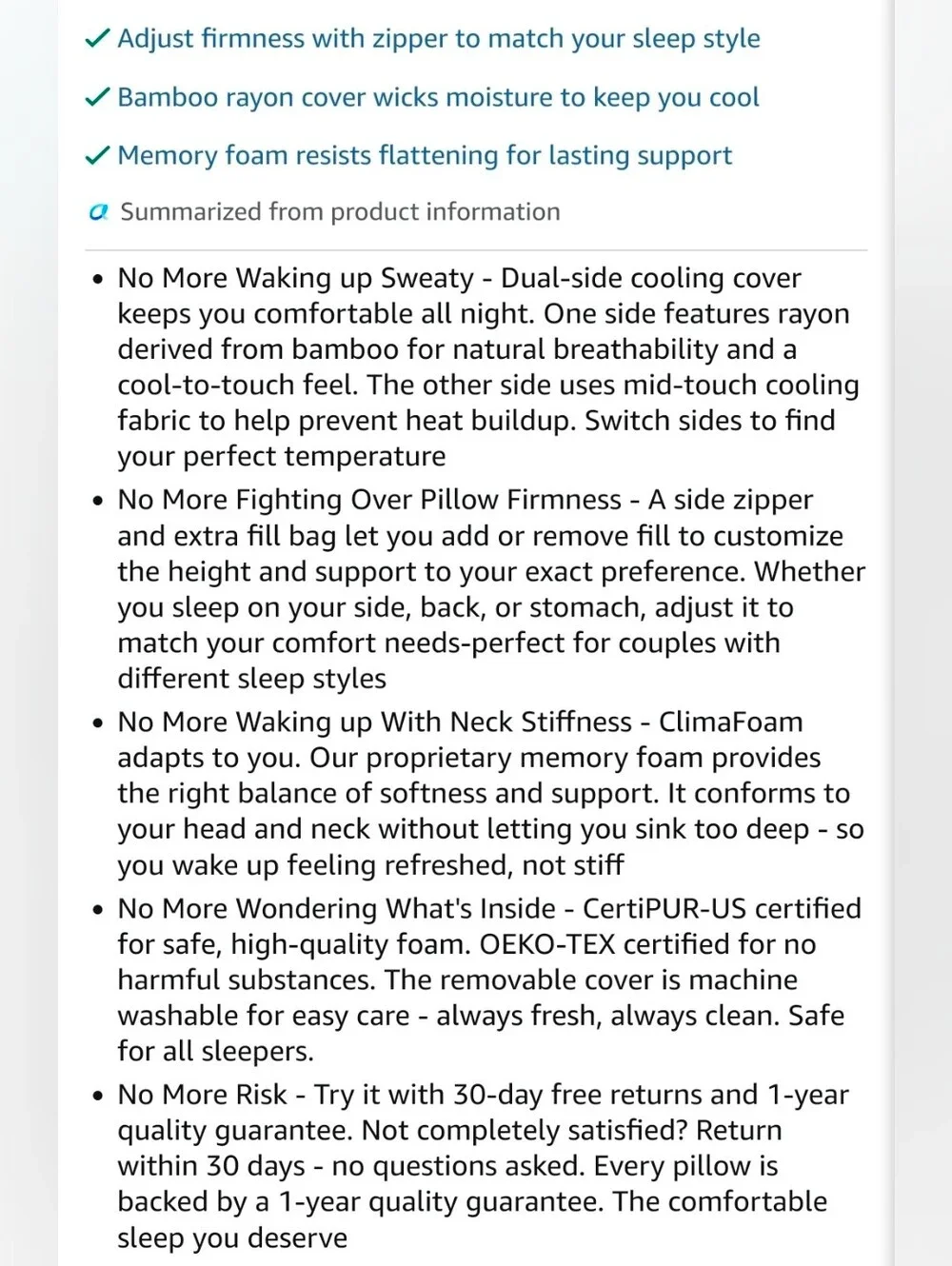 NIB 2 Pack Shredded Memory Foam Pillows Cooling Bamboo Covers Adjustable Loft